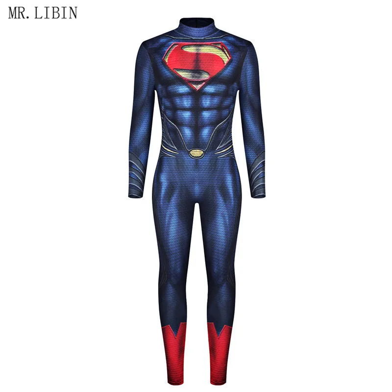 MR.LIBIN новинка супер герой Супермен косплей костюмы для мужчин комбинезон мускул с