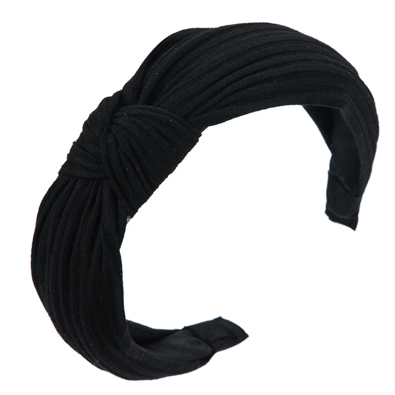 

King Shiny Elegant Korean Bowknot Headband for Woman Vintage Solid Color Velvet Twisted Hairband Girls Hair Accessories Headwear