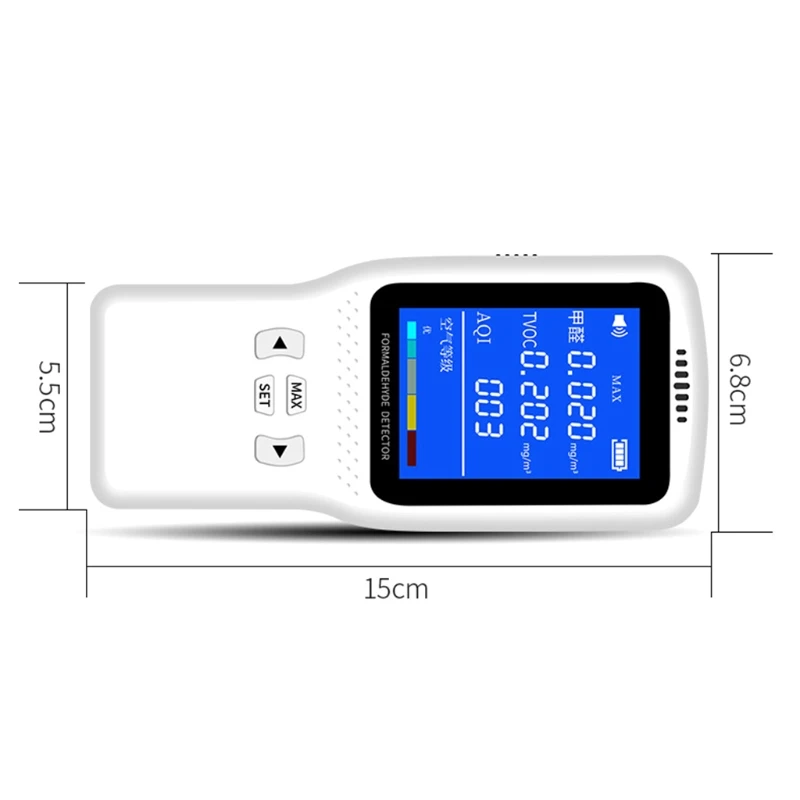 

TVOC HCHO Formaldehyde pollution index, AQI Intelligent Digital LCD Formaldehyde Detector Protable Home Air Quality Meter 964E