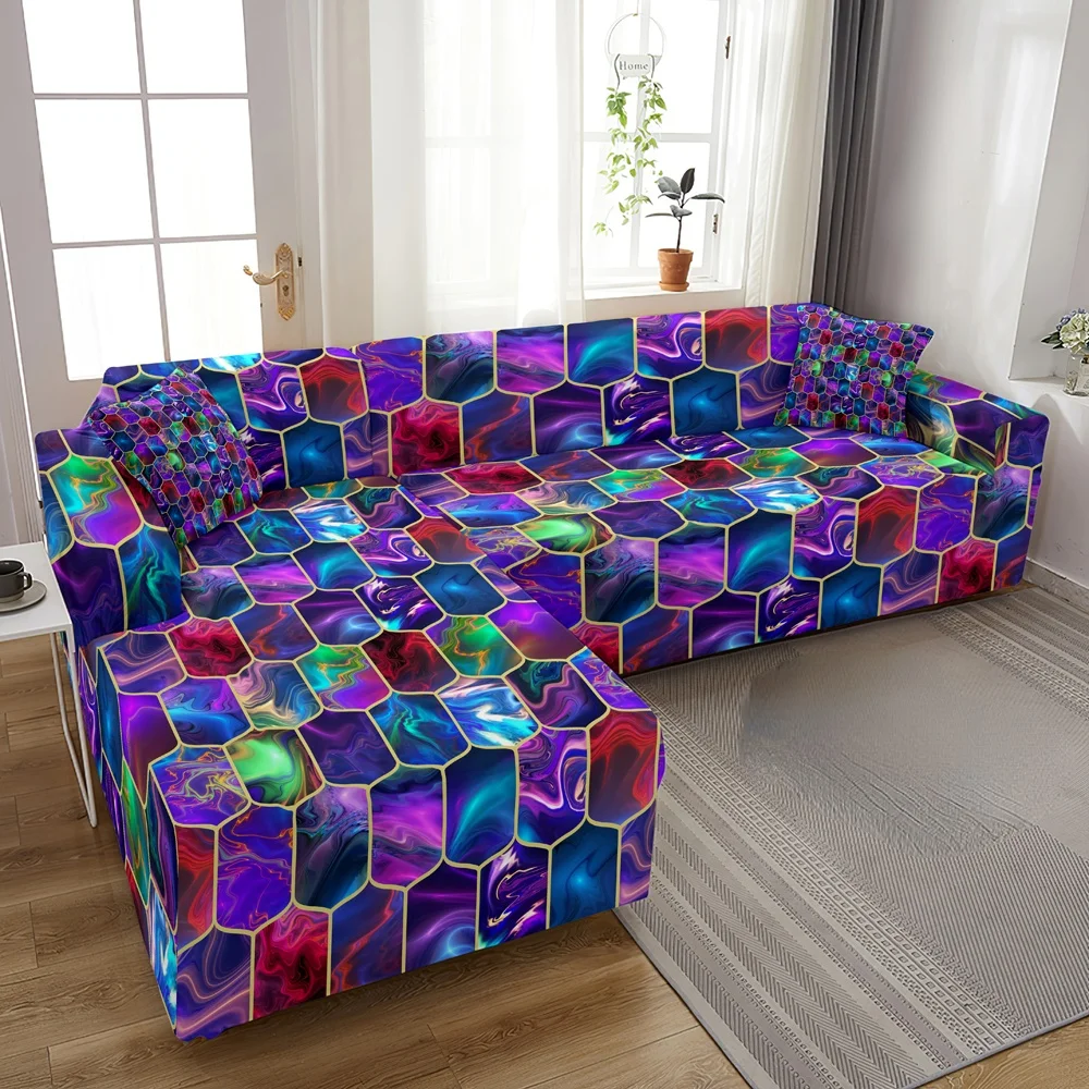 

Эластичный чехол для дивана в гостиную, растягивающийся чехол с геометрическим рисунком и блестками, чехол для дивана Armchai, чехол для дивана