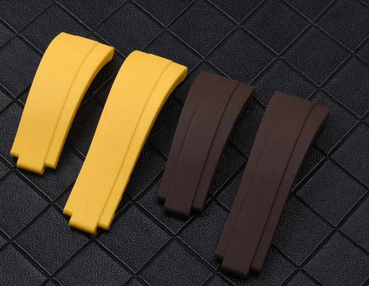 Ремешок силиконовый для часов 20 мм 21 резиновый складной браслет с пряжкой