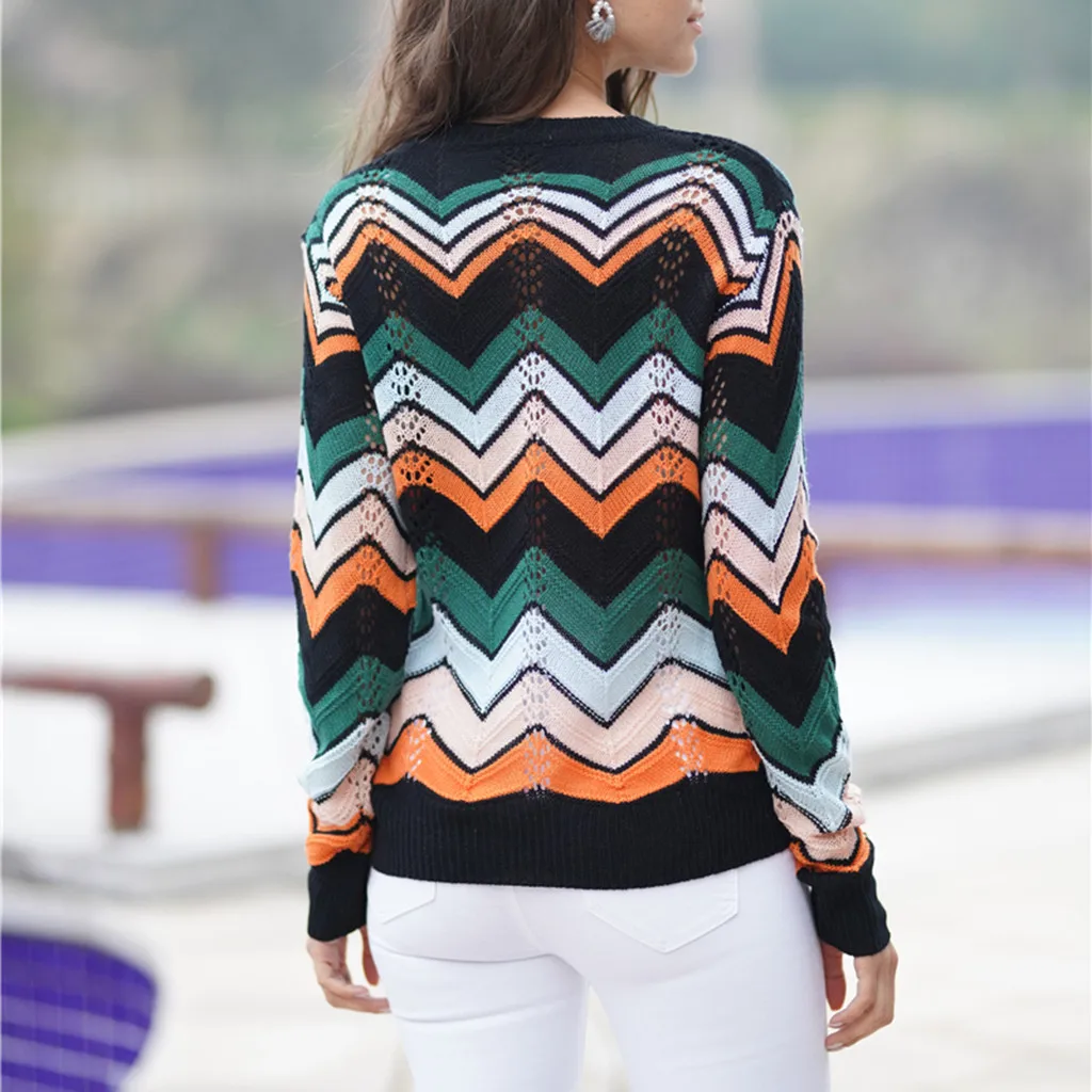 

Fashion 2019 New Autumn Winter Knitted Sweater For Women Long Sleeves O-neck Sexy Loose Ladies Casual Pullover Sweaters