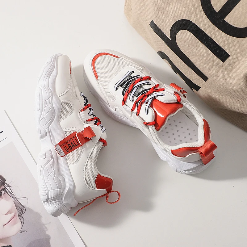 

Thick soled daddy shoes women 2021 spring new mesh breathable muffin shoes women heighten casual white shoes women