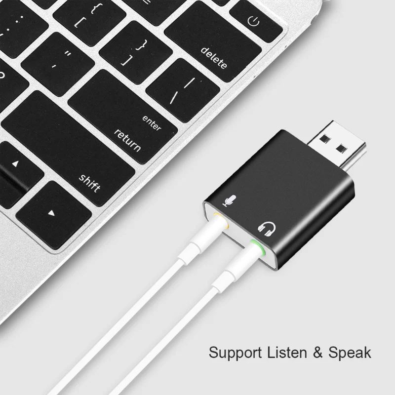

External USB Audio Sound Card USB To Jack 3.5mm Converter Headphone Adapter Mic Sound Card Headsets Virtual 7.1 Ch Microphone