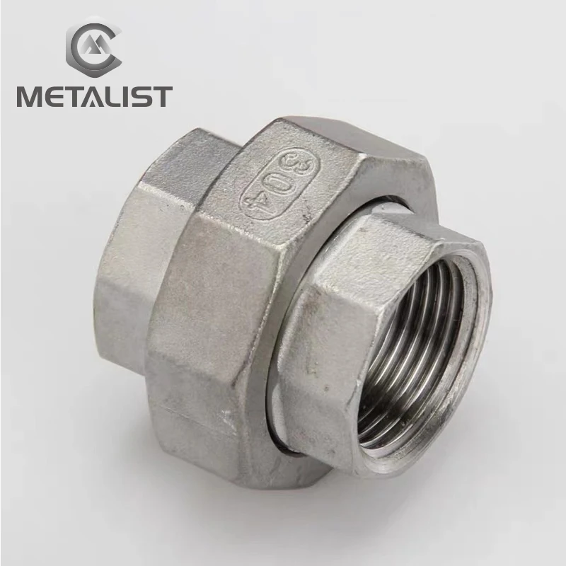 

METALIST BSPT 1" DN25 Thread Stainless Steel SS304 Sanitary Malleable Female Straight Union Coulping Pipe Fittings