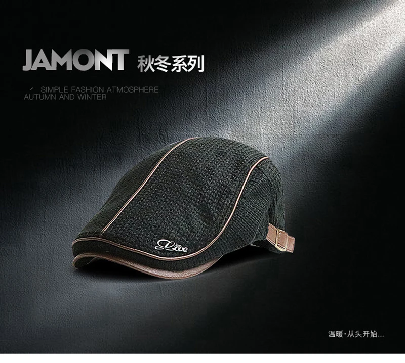 [JAMONT], высококачественный брендовый вязаный берет, Casquette Homme, кожаная плоская кепка для мужчин, Boina Hombre, Кепка с козырьком, Planas Snap