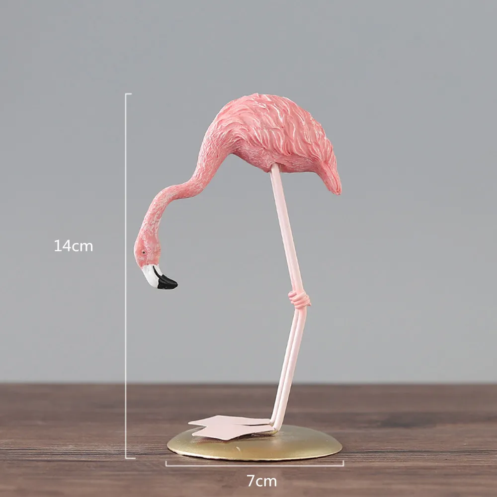 

Nordic Style Flamingo Figurine Fairy Garden Livingroom Office Wedding Party Ornament Decoration Craft Home Decor Accessories