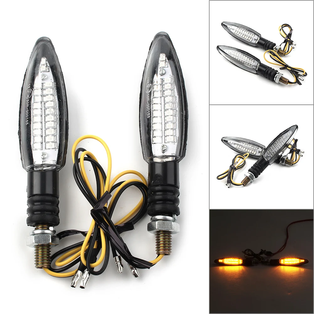 

2Pcs Motorcycle Turn Signals LED Light Indicators Blinkers Lamp Amber Universal For All Motorbikes