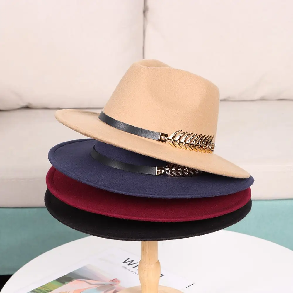 

Soft Wool Wide Brim Hat Autumn Winter Felt Trilby Jazz Cap New Fashion Sun Hat