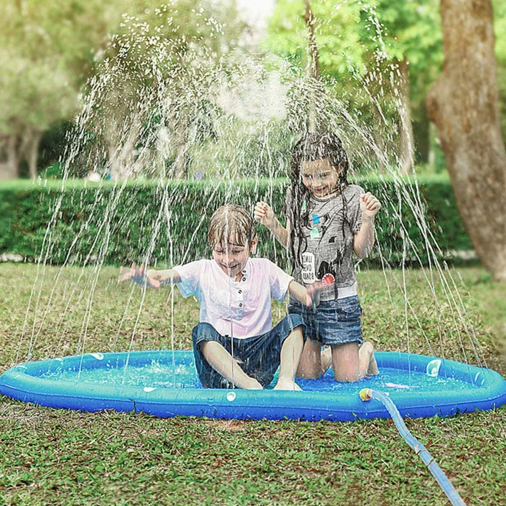 

Sprinkler Mat Inflatable Spray Water Mat Kids 100cm/170cm Summer Round Outdoor Splash Game Pad