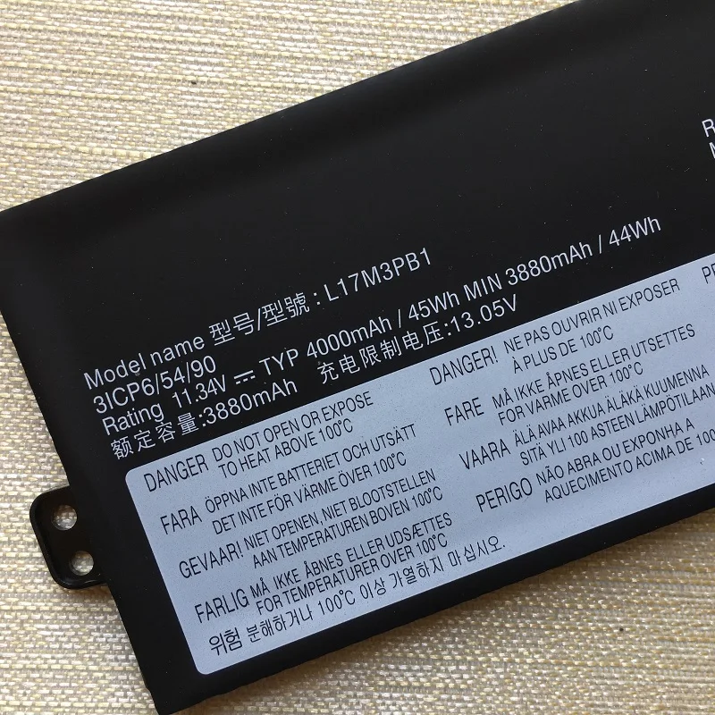 Фото SupStone L17M3PB1 L17C3PB0 Аккумулятор для ноутбука Lenovo IdeaPad 330-15ICH-81FK 17ICH 5B10R46704 L17D3PB0 5B10Q71254 3ICP6/54/90 №3