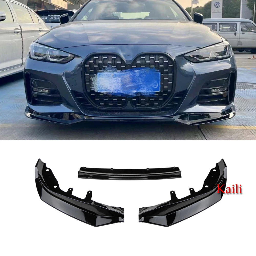 

Gloss Black MP Front Bumper Lip For BMW 4 Series G22 2021+ Carbon Look Real Carbon Car Protection Strip