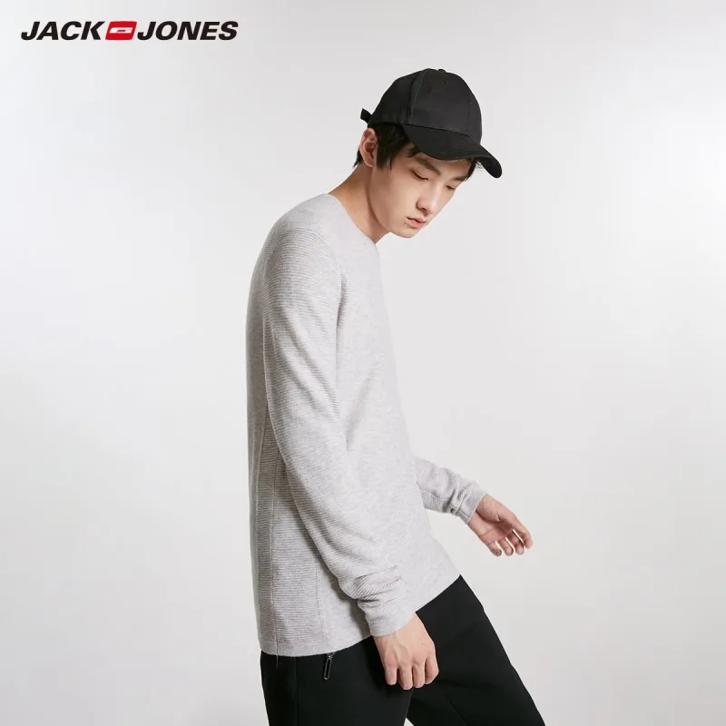 Grey JackJones зимний мужской свитер из шерсти с круглым вырезом 218424515 - Цвет: Grey