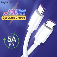 bayserry 5a usb type c to usb type c cable 100w usb c fast charger pd usc c cable for samsung s21 xiaomi mi 11 macbook pro ipad