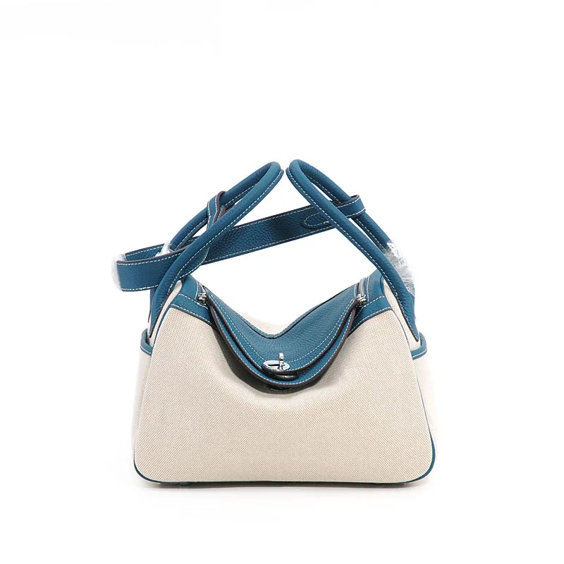 Новинка 2020 Классические женские сумки из натуральной кожи и льна модные через