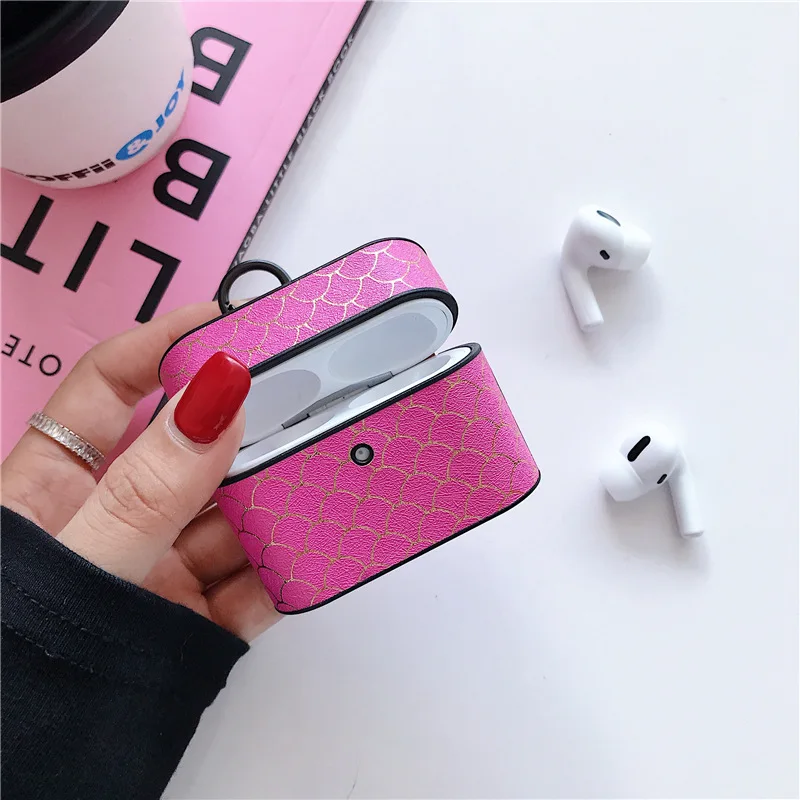 

3D Luxury Genuine Leather Case for Airpods Pro Wireless Earphone Protective Cover Accessories For Airpods 1 2 with Keychain