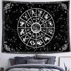 Готический гобелен с черепом, звездное небо, луна, звезды, черно-белая гора, романтическое созвездие, настенное украшение, одеяло