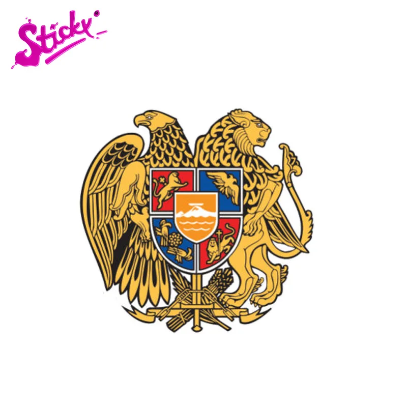 

STICKY Creative Armenia Flag Coat Of Arms Decal Car Sticker Styling Motorcycle Off-road Laptop Trunk Guitar Vinyl Sticker