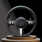 Черная искусственная кожа Чехол рулевого колеса автомобиля для BMW M3 M4 2014-2016 F33 428i 2015 F30 320d 328i 330i 2016