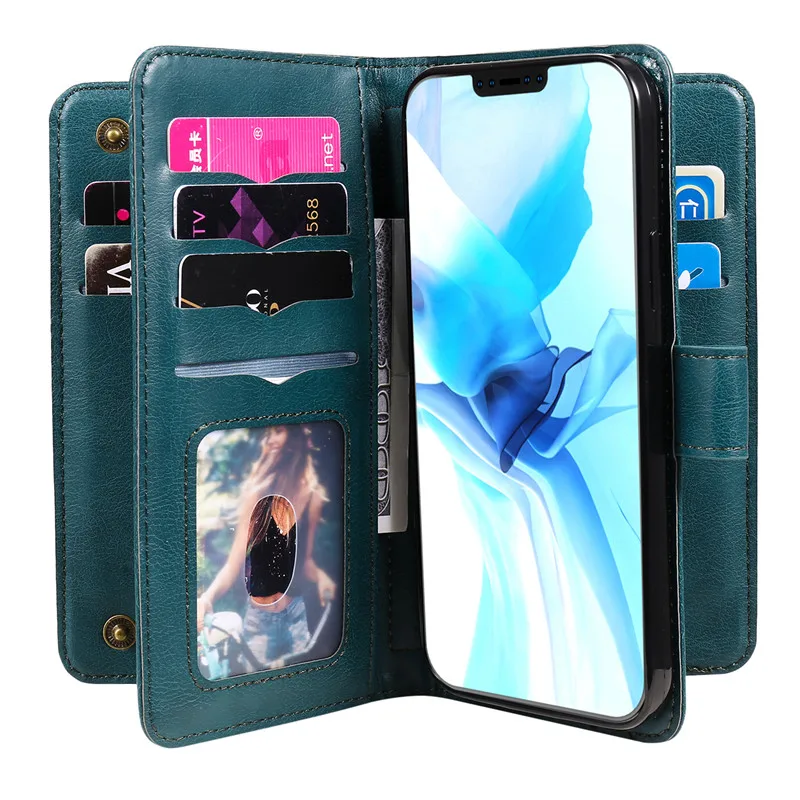 

10 Card Slots Wallet Cover For Huawei Mate 40 Pro+ P40 lite E Y5P Y6P P Smart 2020 Case Leather Flip Cover for Honor Play 4 9S
