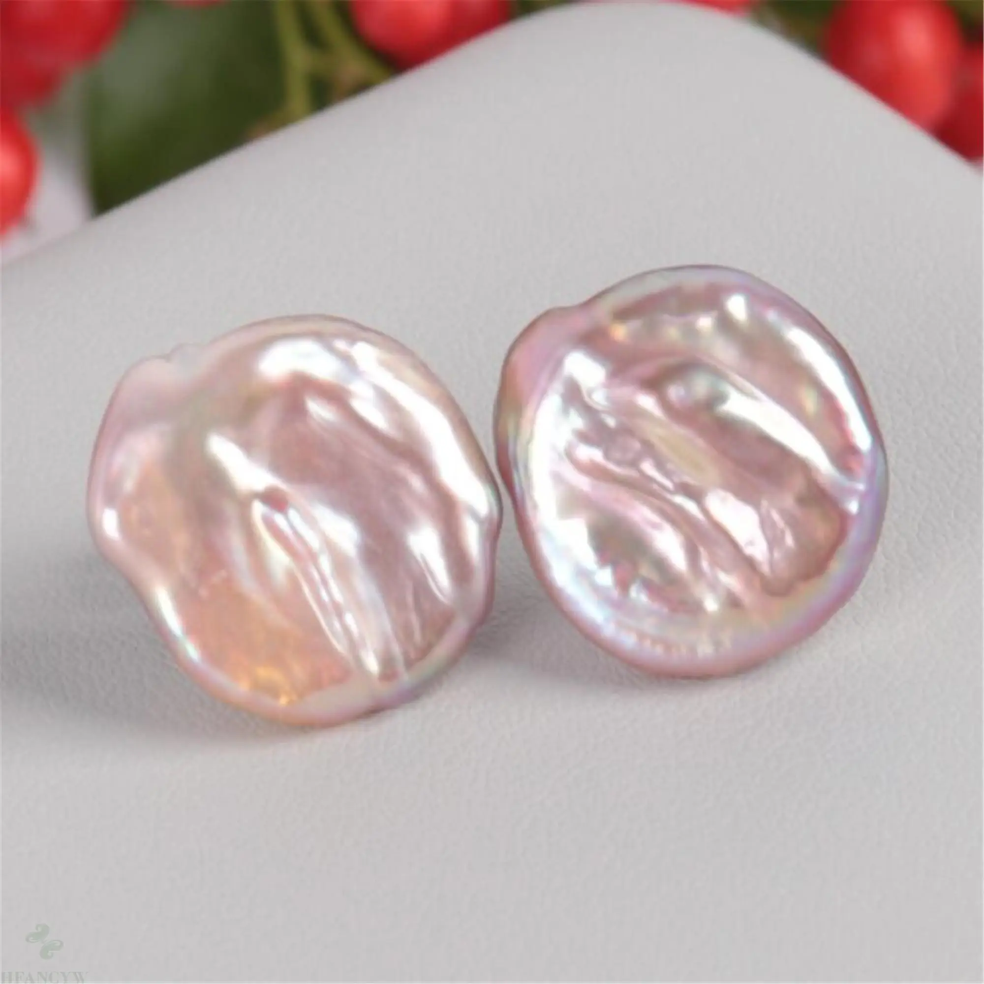 Цвет круговой монета барочный жемчуг серьги с серебряным крючком Элитная