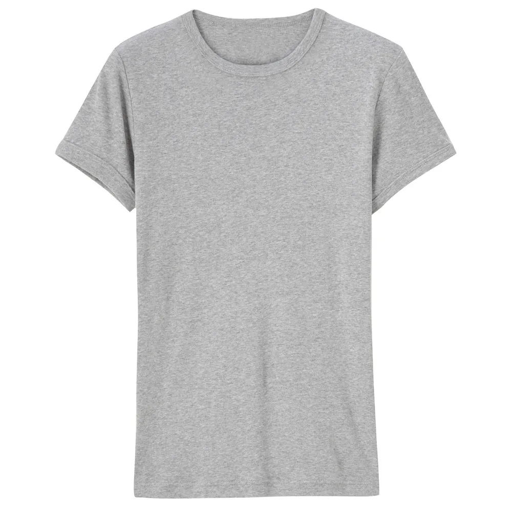 Повседневная облегающая футболка однотонная Удобная хлопковая белая забавная