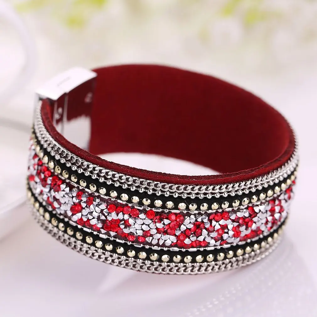 Модный крутой браслет с покрытием бархатный сверлильный женские разноцветные