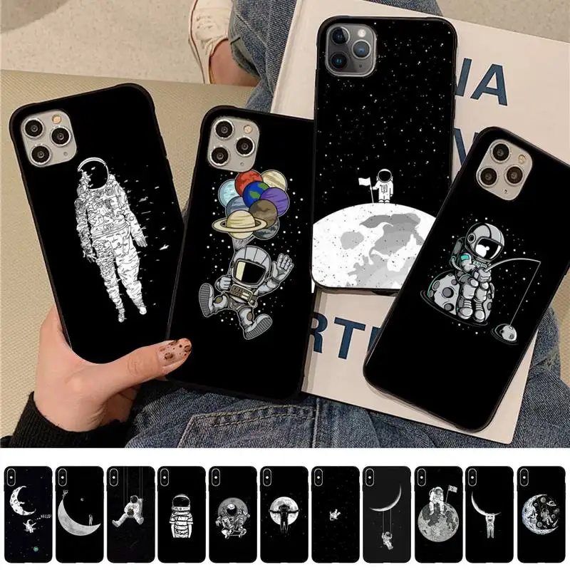 

MaiYaCa Space Moon Astronaut Phone Case for iphone 13 11 12 pro XS MAX 8 7 6 6S Plus X 5S SE 2020 XR cover