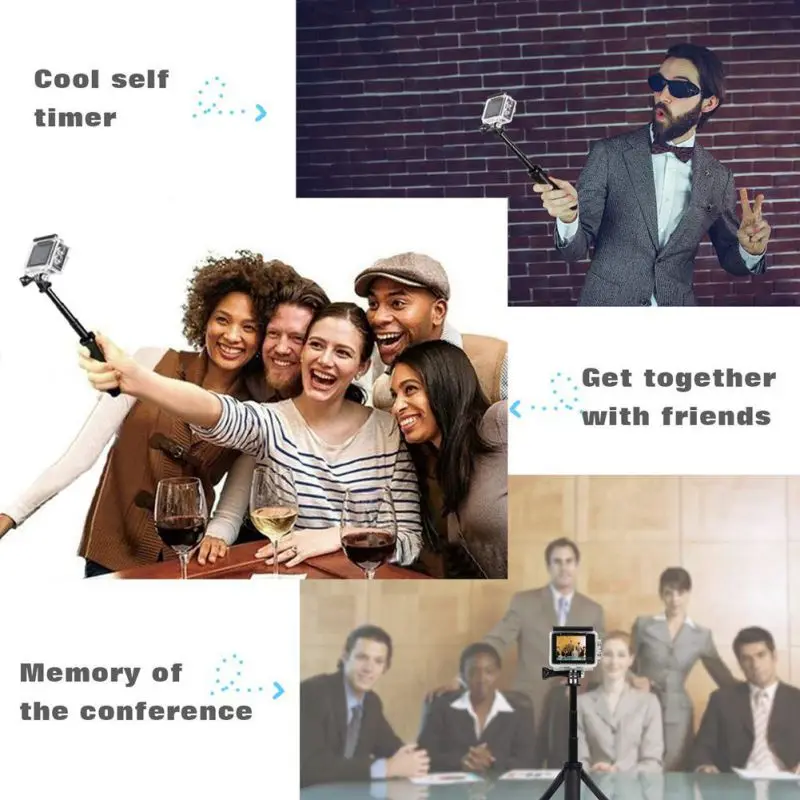 Мини портативные Трипод селфи палка раздвижной монопод штатив для камеры GoPro Xiaomi