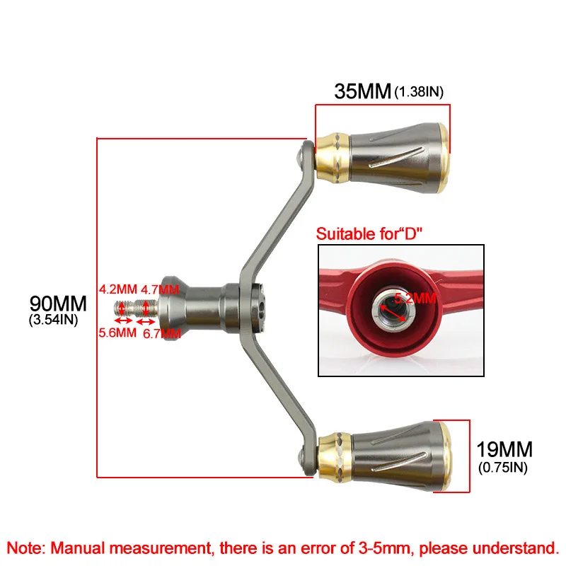 Алюминиевый сплав 90 мм спиннинговая Рыболовная катушка ручка металлические