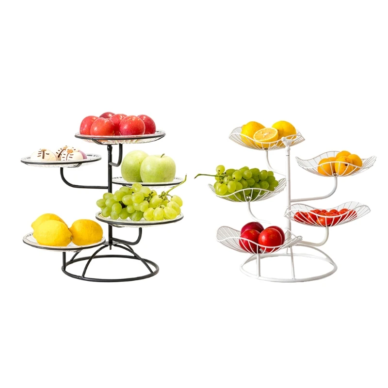 

5 Tier Countertop Fruit Vegetables Basket Iron Snacks Storage Bowl Stand Holder