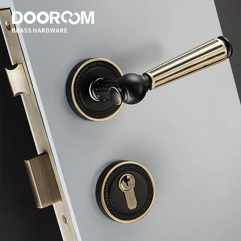 Дверной рычаг Dooroom из латуни для виллы спальни золотого черного цвета хром Новый