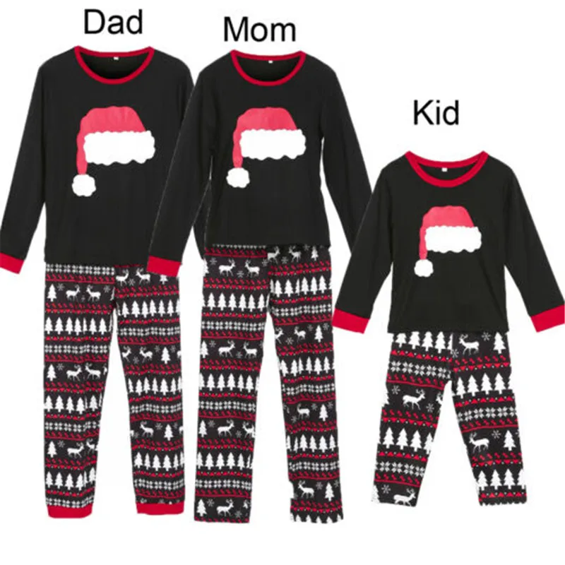 Christmas Family Matching Xmas Pajamas Set Women Kid Dad Adult PJs Fun Sleepwear Nightwear Casual Clothes Outfits | Мать и ребенок