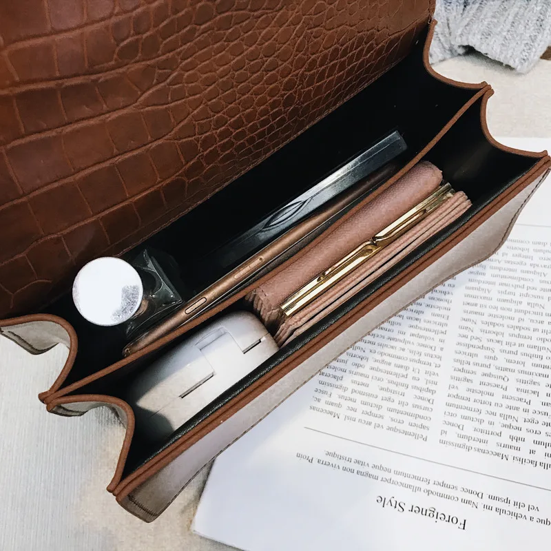 YBYT модные с каменным узором ПУ кожа сумки через плечо для женщин на цепочке