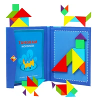 childrens magnetic book wooden shapes board kids early educational