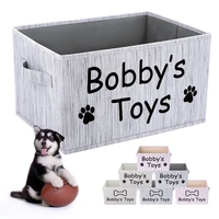 custom dog toy and accessory storage bin collapsible pet toy basket chest organizer box for organizing pet toys clothes apparel