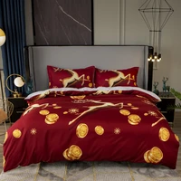 3d christmas bedding set queen size luxury cartoon santa claus duvet cover and pillowcase set kids new year gifts bed comforters