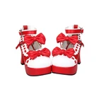 Туфли женские в японском стиле для косплея, милая обувь в стиле лолита, обувь горничной, туфли принцессы, обувь на высоком каблуке, с бантом, Размеры 35-47