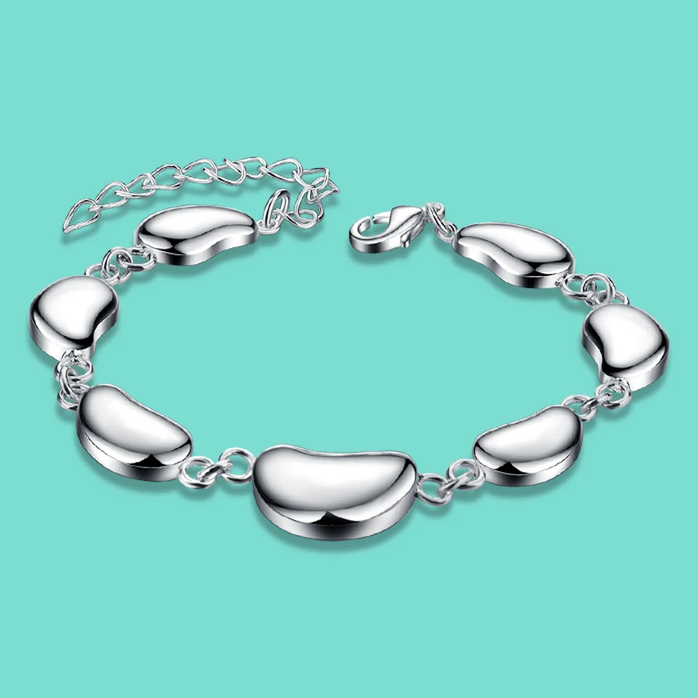 Новый женский Браслет из чистого серебра 925 пробы Минималистичная Серебряная