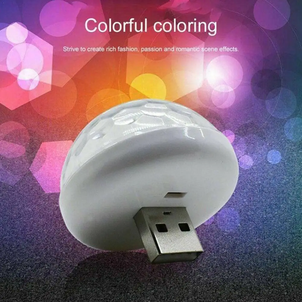 

Auto Mini Colorful Music Sound Light USB LED Ambient Lamp Party Light RGB Holiday Automotive Light Karaoke Ornaments D3L6