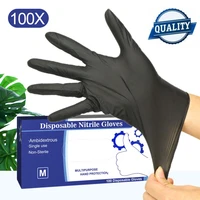10 200 pcs disposable nitrile gloves work glove food prep cooking gloves kitchen food waterproof service cleaning gloves black