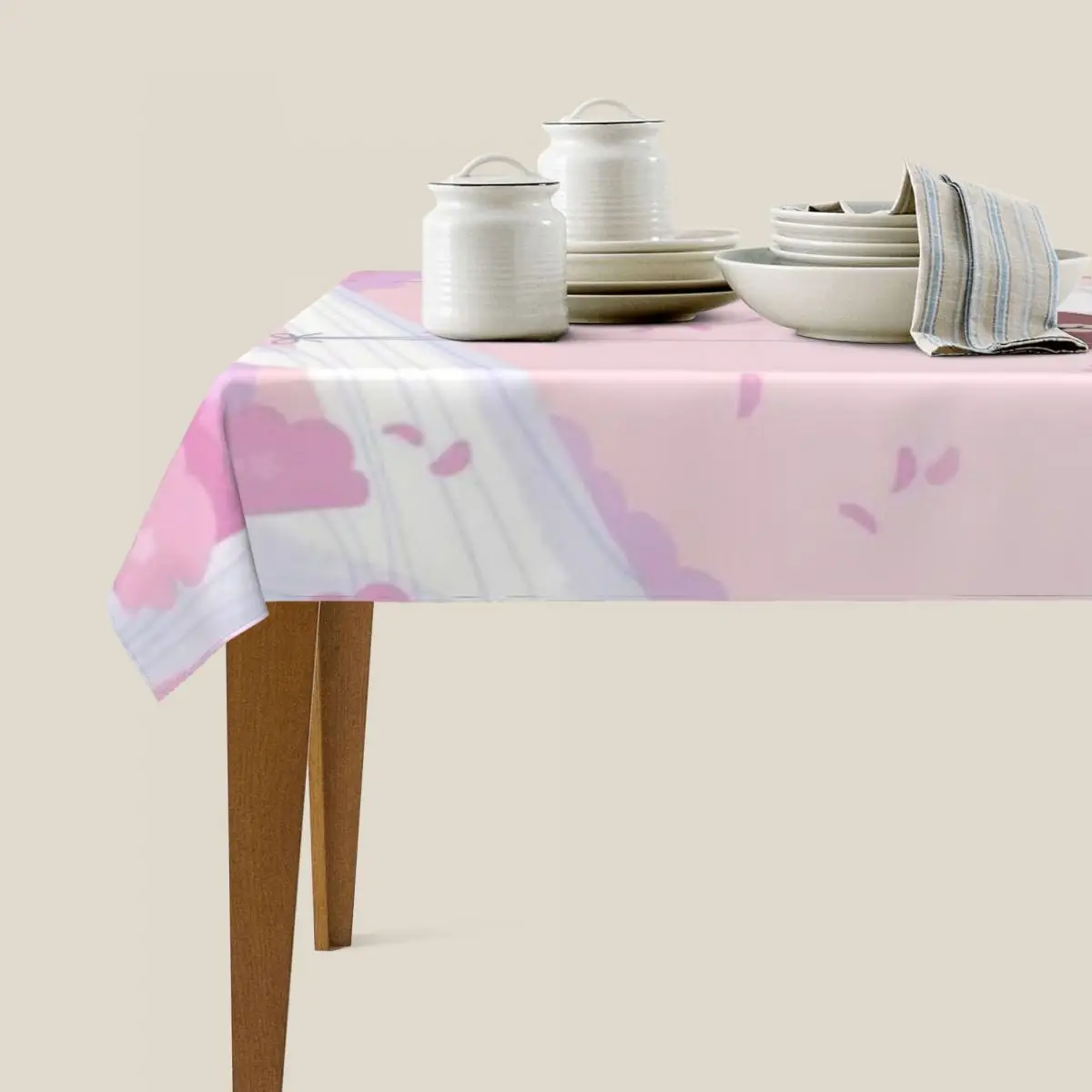 Cute Brown And Cony Rectangular Table Cloth Coffee Cover for Living Room Mat Home Wedding party decorate | Дом и сад