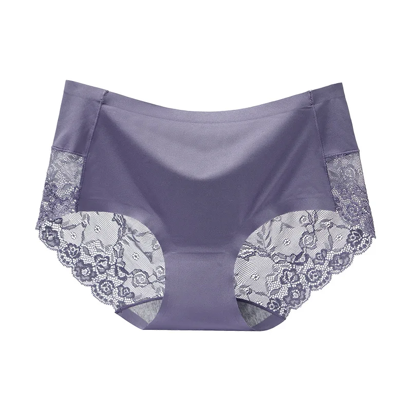 

3PCS Women's underwear, ice silk briefs, breathable buttocks shorts, seamless lace antibacterial underwear