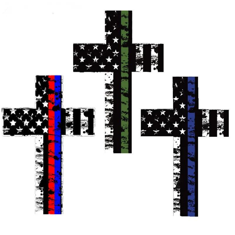 5*3 3 дюймов Автомобильный Стайлинг тонкие синие красные зеленые линии крест