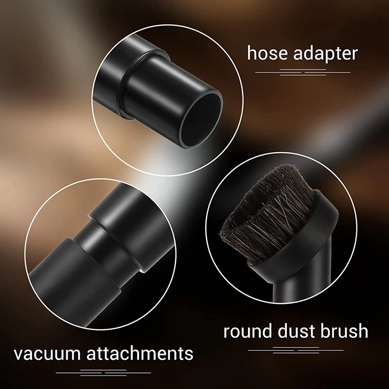

Horse Hair Round Dust Brush Horse Hair Vacuum Attachment Vacuum Attachment with 1-1/4 to 1-3/8 Inch Hose Adapter