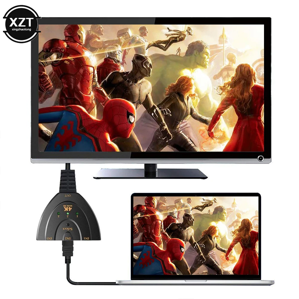 4K * 2K 3D Мини 3-портовый HDMI-совместимый коммутатор 1.4b сплиттер 1080P 3-в-1 выходной порт