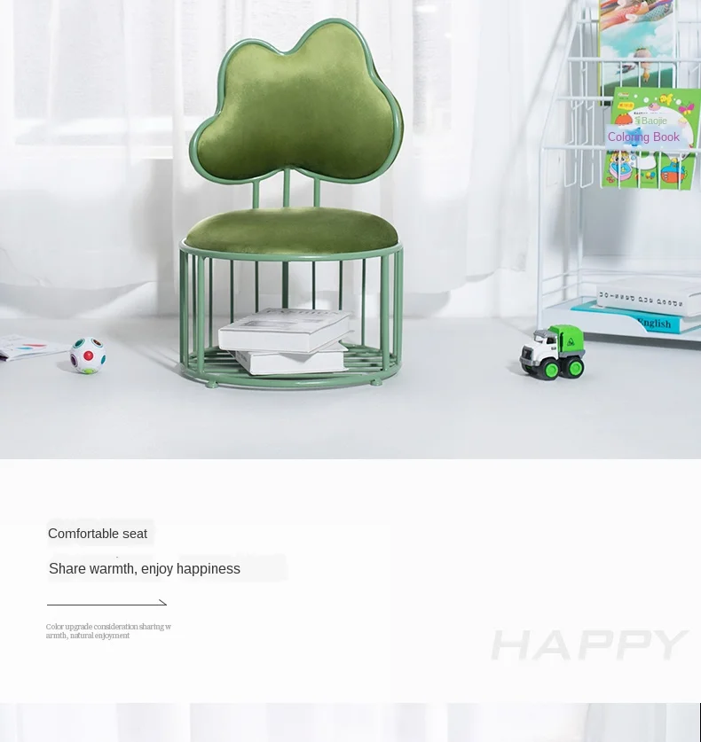 

Nordic Children's Chair Back Simple And Modern Home Creative And Lovely Learning Space Saving Furniture Stepping Stool