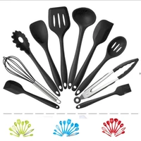 10pcs silicone non stick cooking utensils set tool 4 colors kitchenware cookware kitchen brush frying shovel egg break box