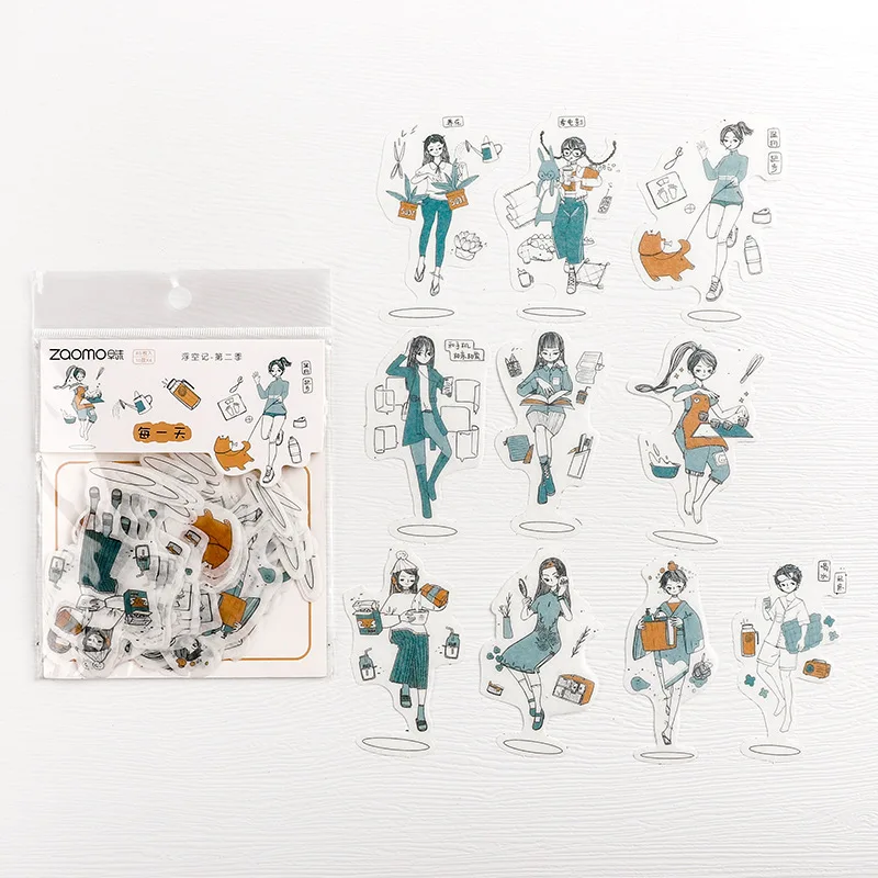 

Creative Cute Characters Hand account Scrapbooking DIY Decorative Materials Stationery Decorative Paper Washi Sticker ackage