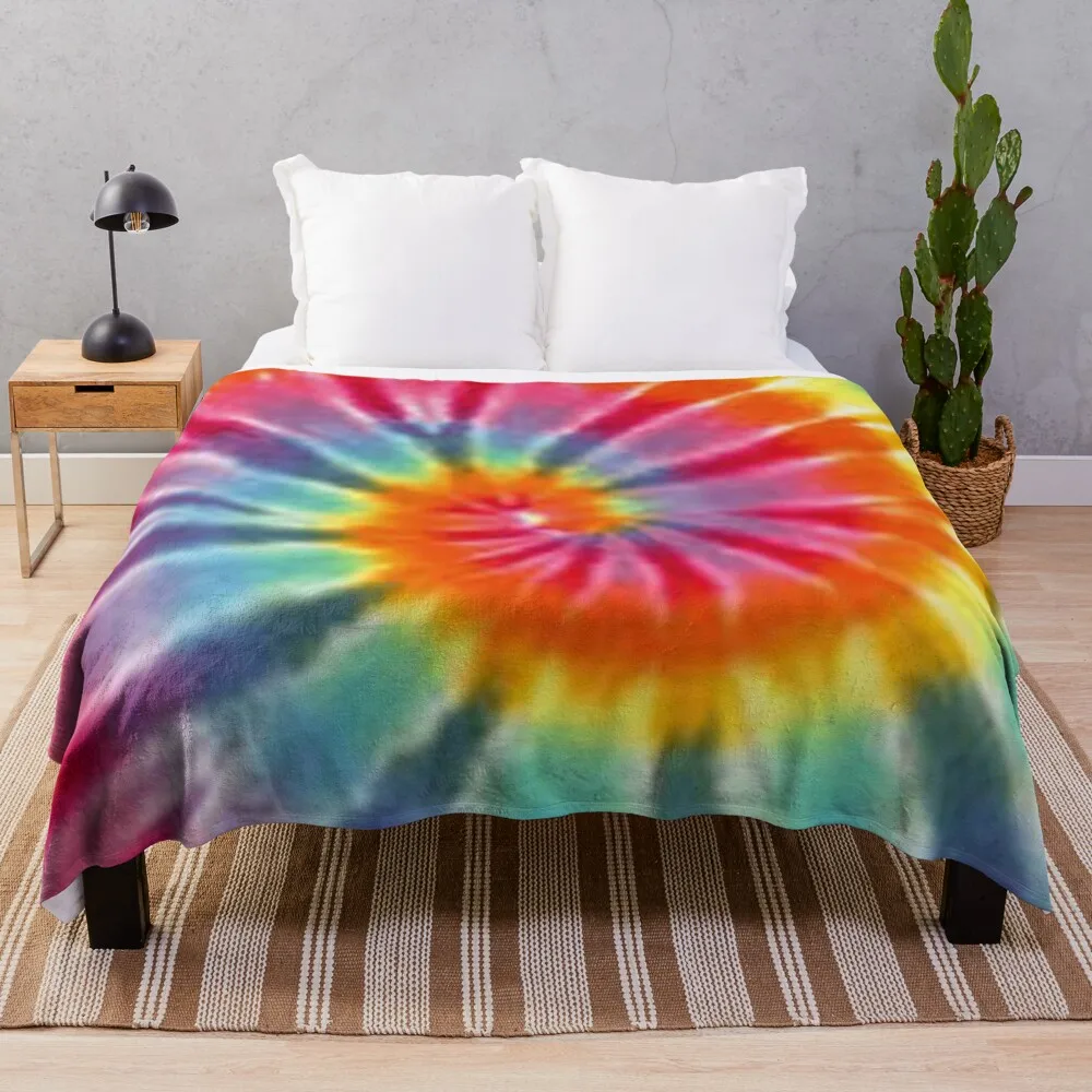 

Tie dye Throw Blanket Print on Demand Decorative Sherpa Blankets for Sofa bed Gift